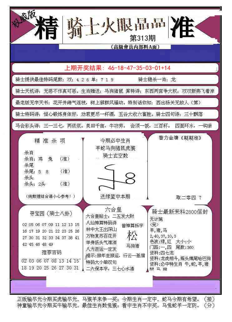 313期骑士火眼晶晶B[图]