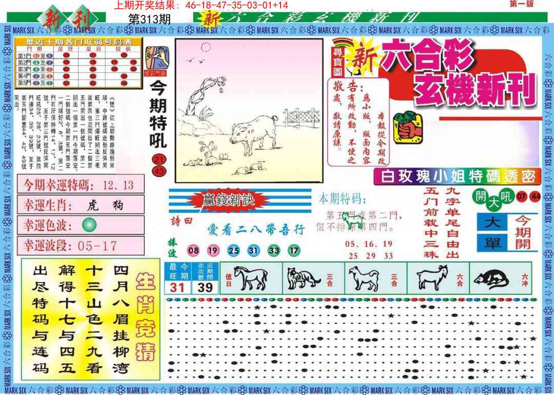 313期新六合彩特码新刊A[图]