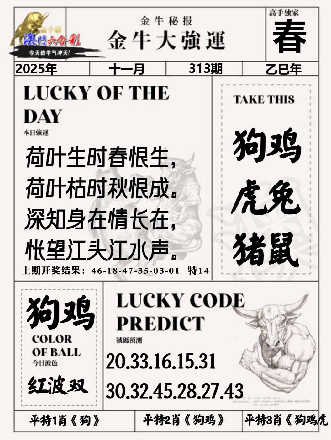 313期金牛大强运[图]