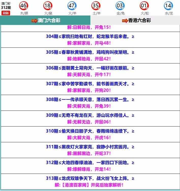 313期百家网玄机[图]