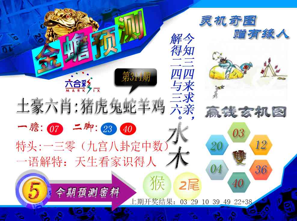 314期金蟾预测[图]