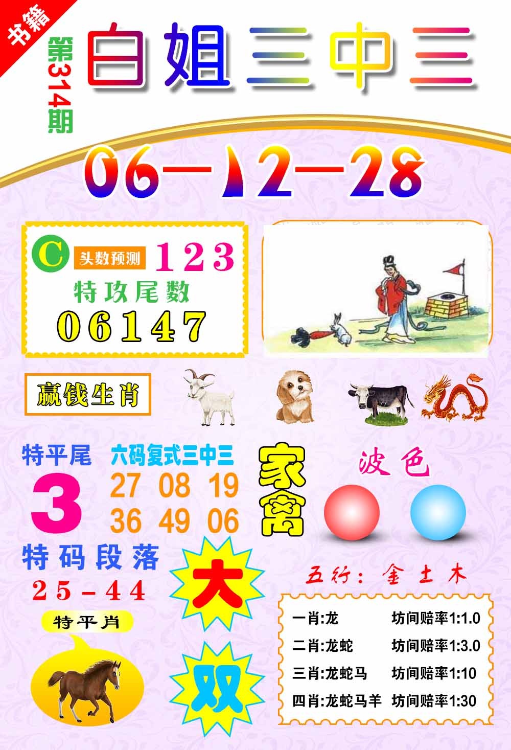 314期澳门白姐锦囊[图]