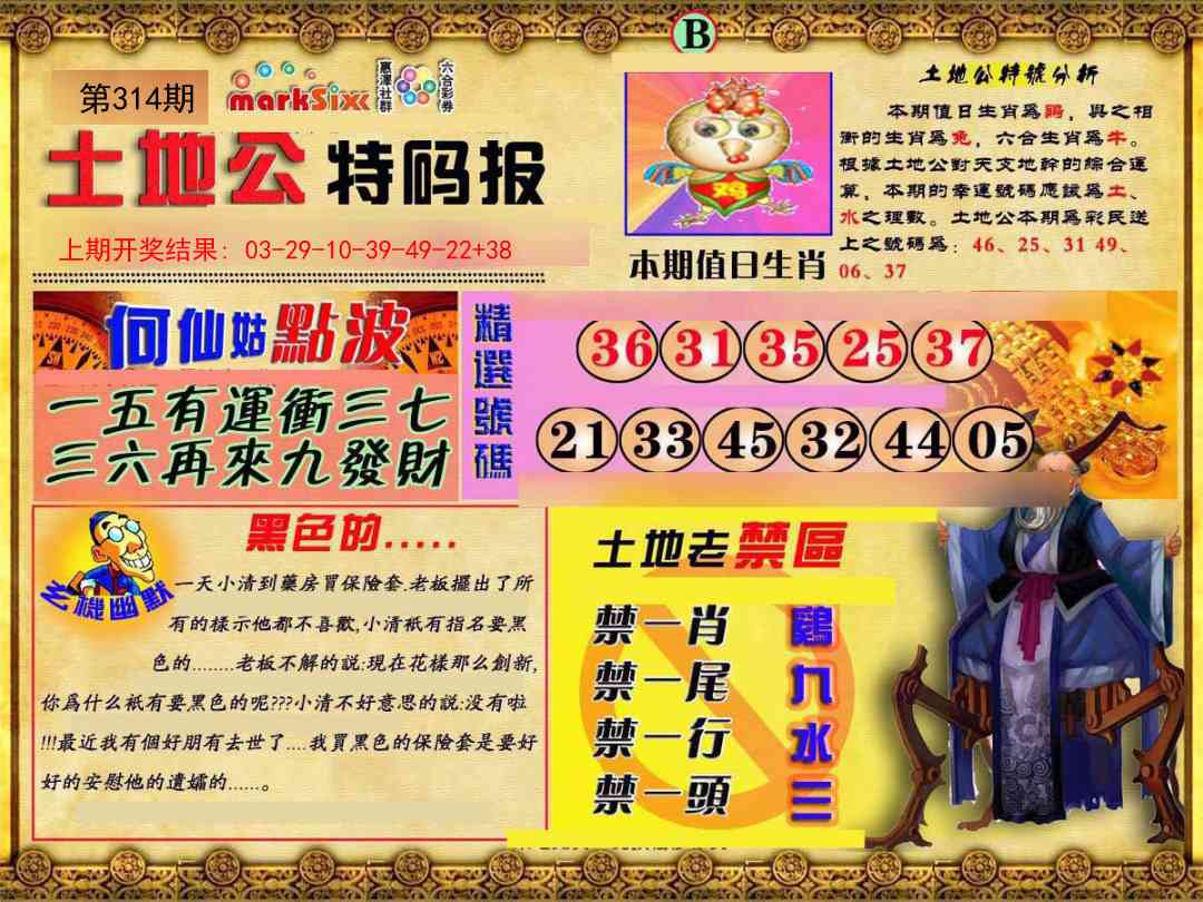 314期土地公特码报B[图]